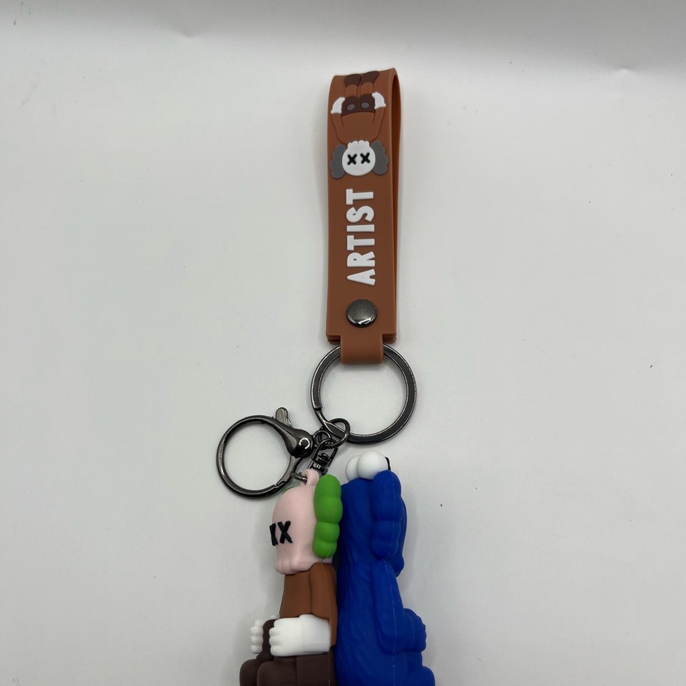 KAWS Custom Brown and Blue Artist Keychain